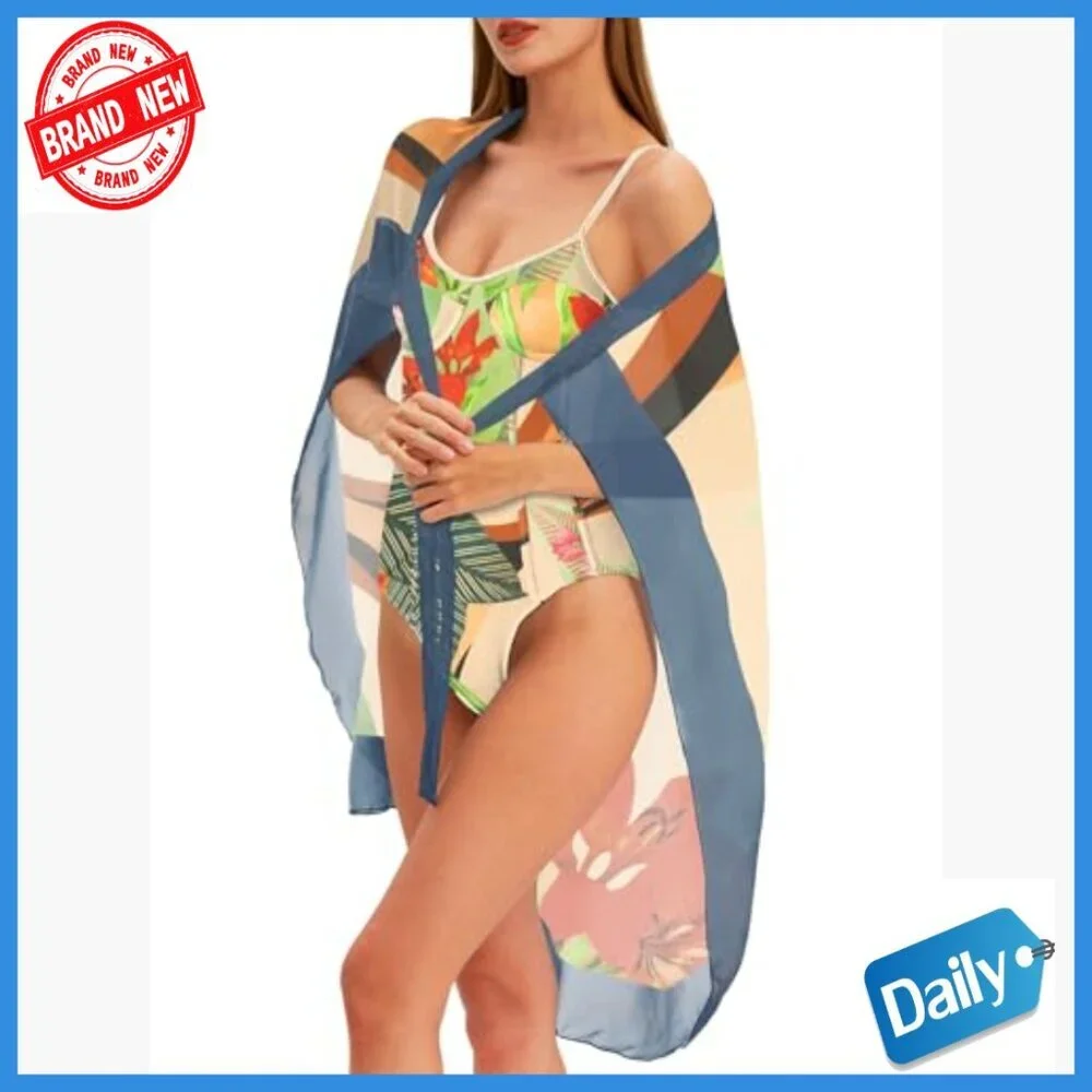 Floral One Piece Swimsuit with Sarong Cover Up Set Medium
